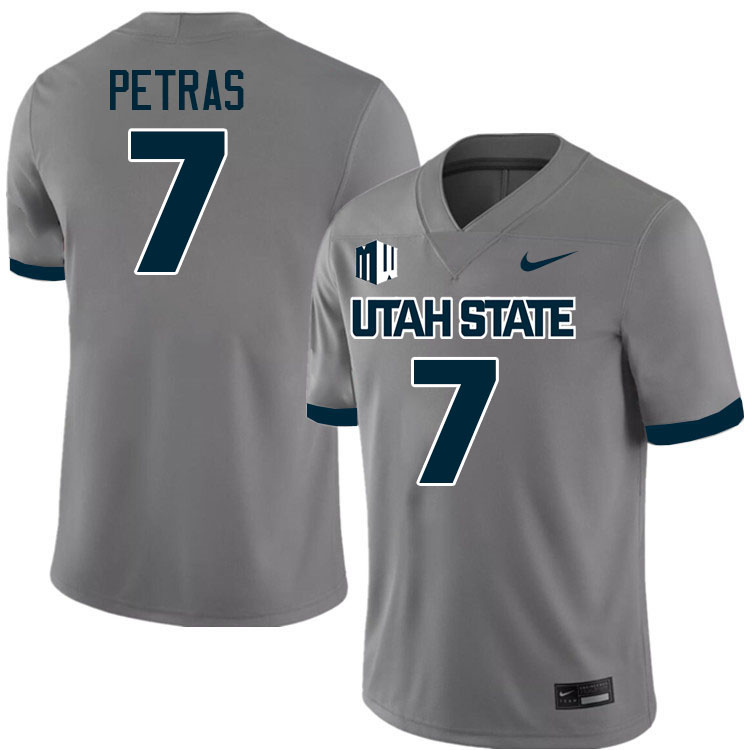 Utah State Aggies #7 Spencer Petras College Football Jerseys Stitched-Grey